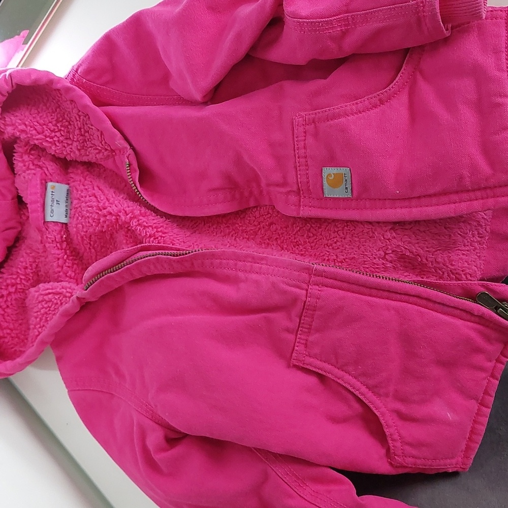 Pink carhartt jacket 3t